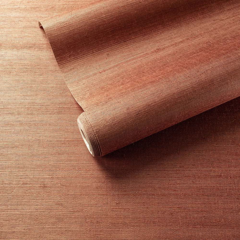 Samoa Grasscloth Wallpaper | Terracotta