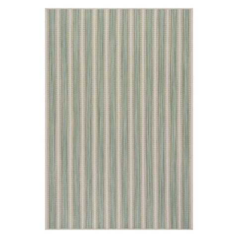 Calee Striped Woven Wool Custom Rug | Green