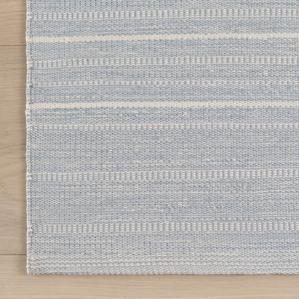 Skipper Stripe Handwoven Indoor/Outdoor Rug | Swedish Blue