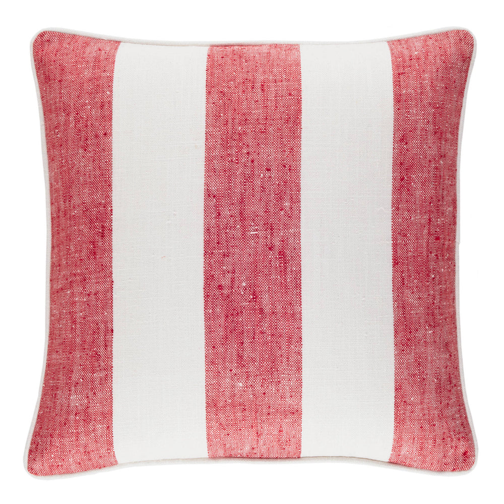Awning Stripe Indoor/Outdoor Decorative Pillow Cover | Red