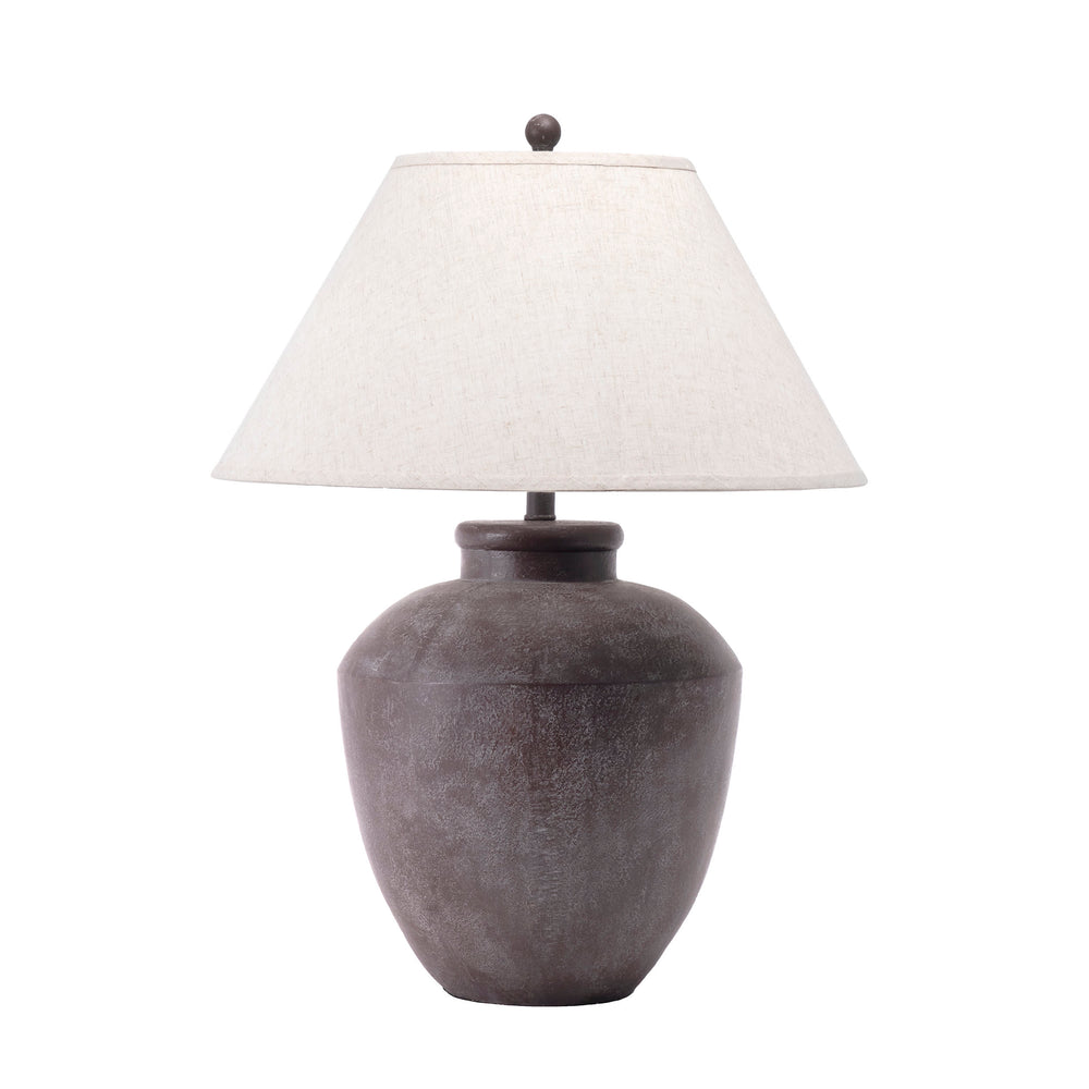 30-inch Vintage Resin Urn Table Lamp | Brown