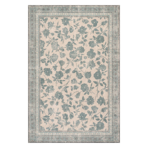 Botanica Hand-Tufted Botanical Wool-Blend Rug | Teal
