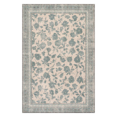 Botanica Hand-Tufted Botanical Wool-Blend Rug | Teal