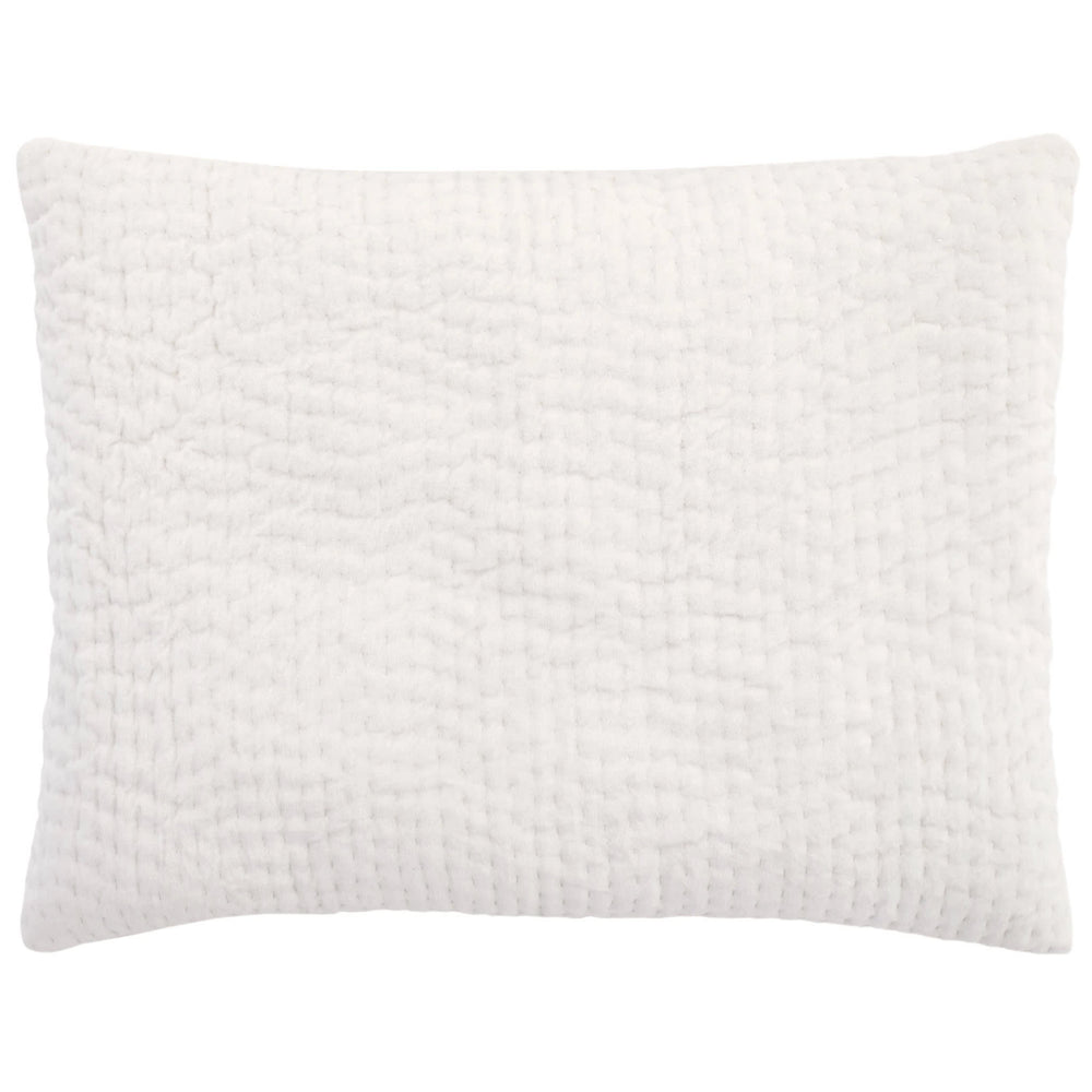 Viola Velvet Quilted Sham | Dove White