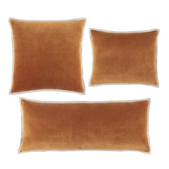 Gehry Velvet/Linen Decorative Pillow Cover | Caramel