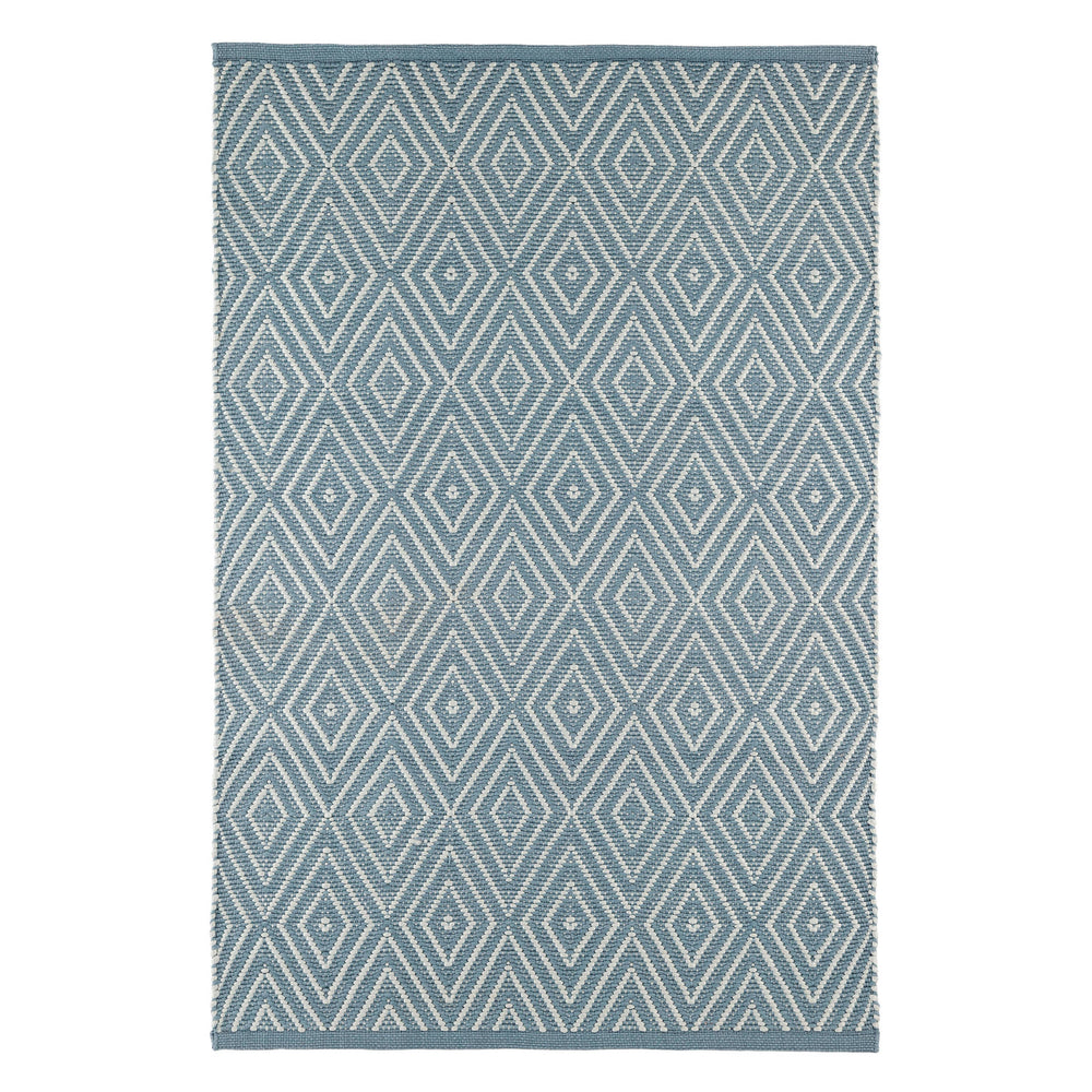 Diamond Handwoven Indoor/Outdoor Rug | Slate/Light Blue