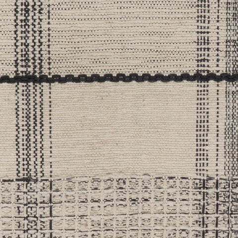 Zole Plaid Handmade Cotton Rug Swatch | Ivory