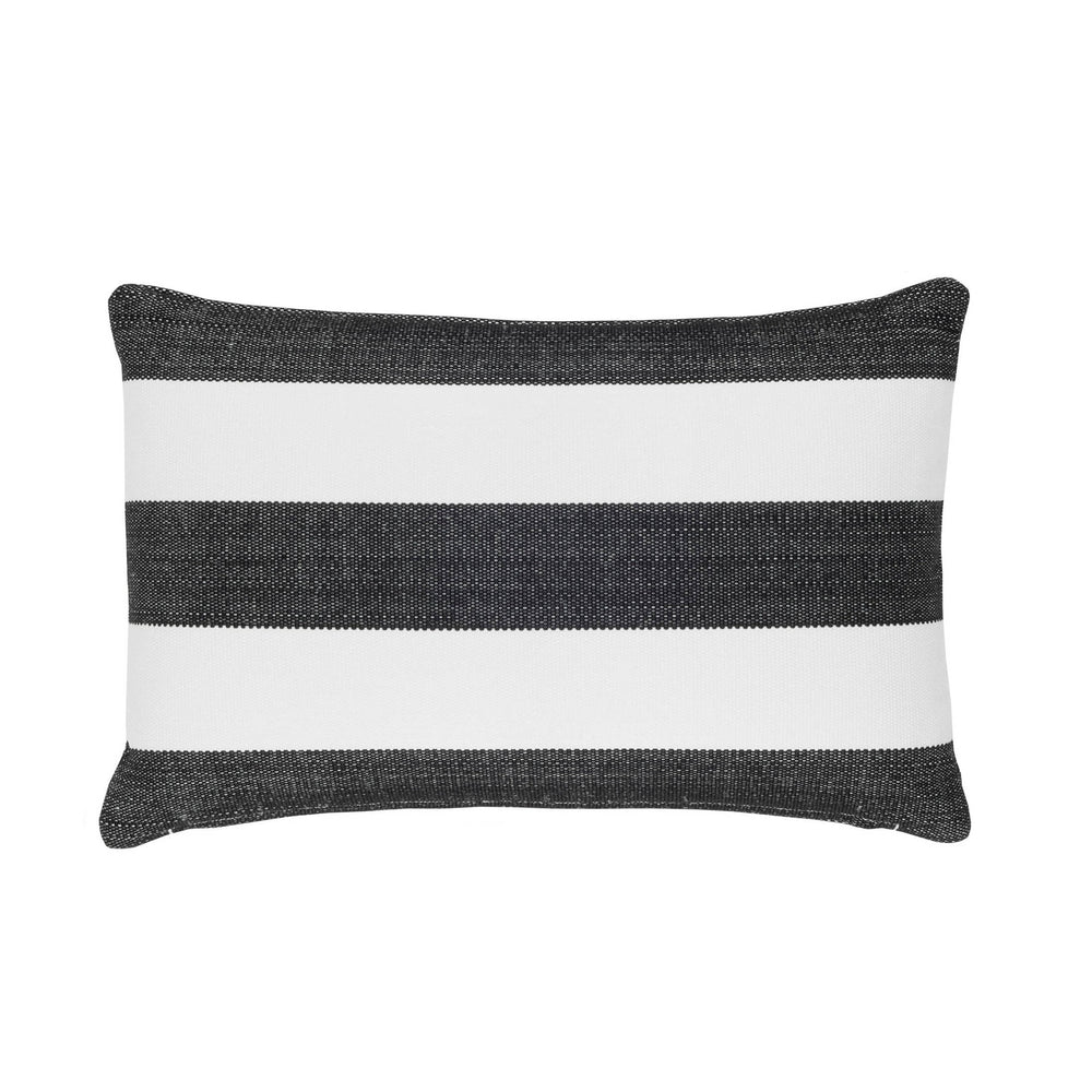 Catamaran Stripe Indoor/Outdoor Decorative Pillow | Black/White