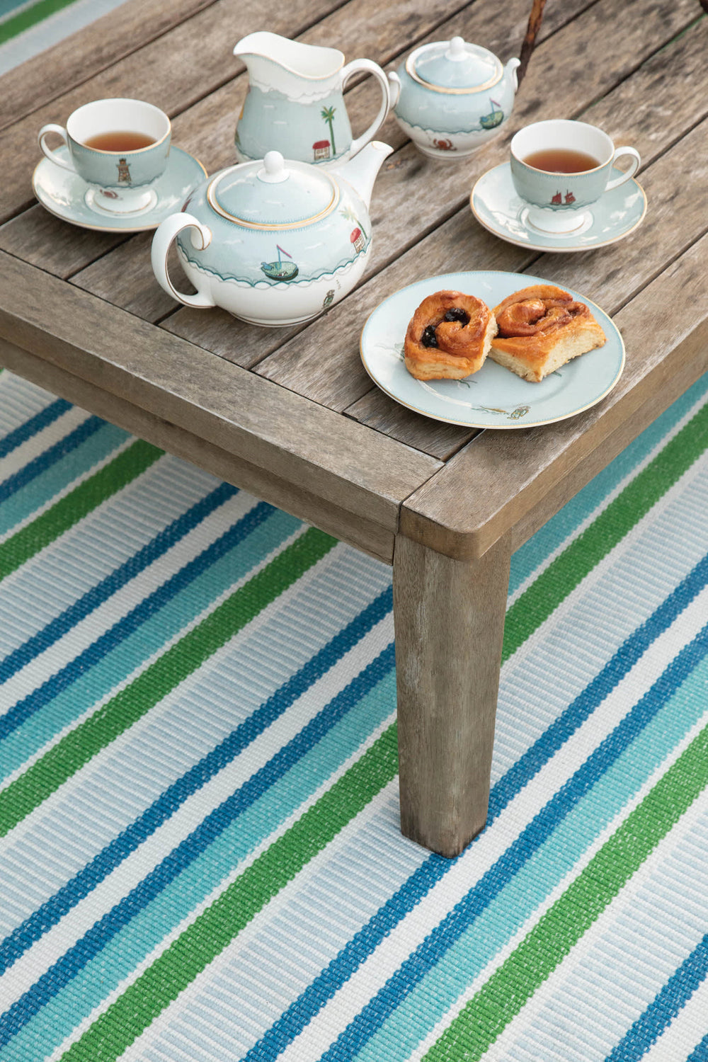 Always Greener Handwoven Indoor/Outdoor Rug | Cobalt/Green