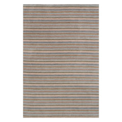 Brindle Stripe Hand Loom Knotted Wool Rug | Clay