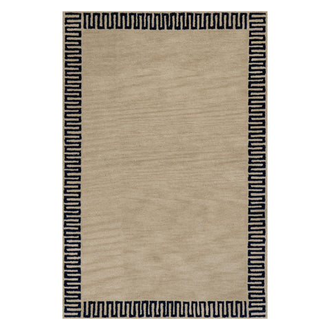 Taya Modern Bordered Rug | Tan