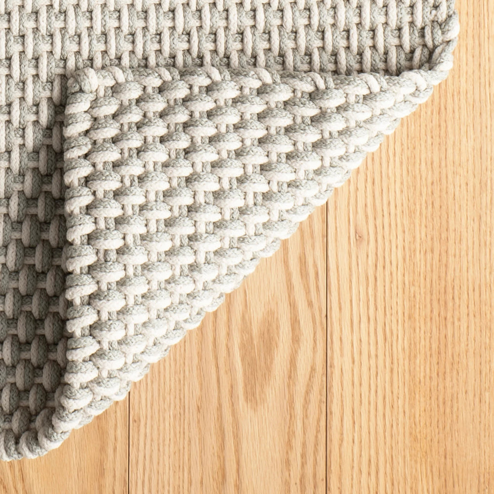 Two-Tone Rope Handwoven Indoor/Outdoor Rug | Platinum/Ivory