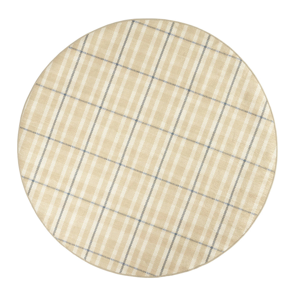 Hallie Plaid Machine Washable Rug | Khaki