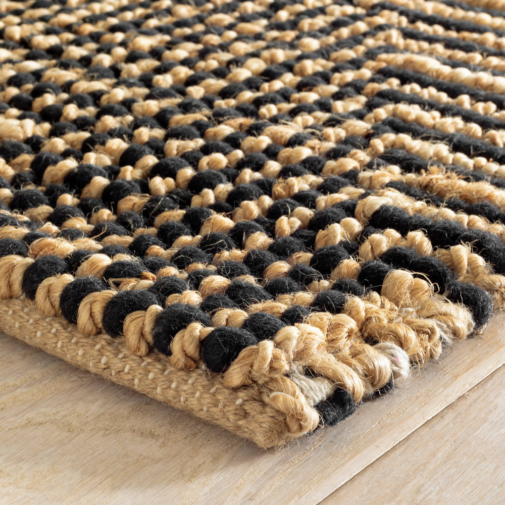 Kelan Handwoven Jute Rug | Black