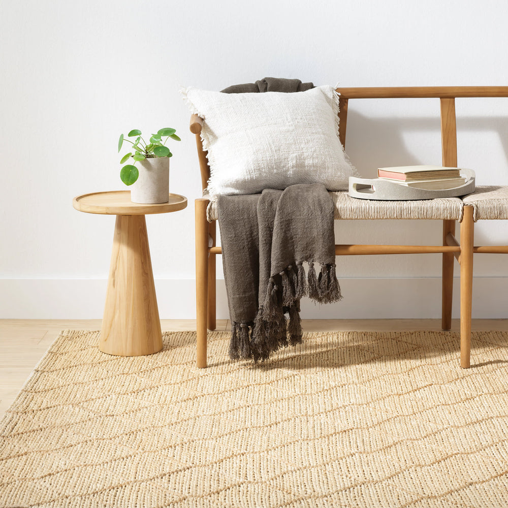 Tiles Handwoven Jute Rug | Natural
