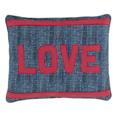Love Resist Applique Decorative Pillow Cover | Indigo