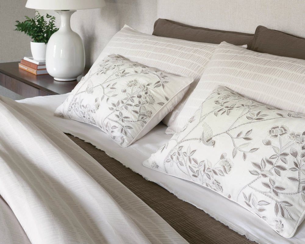 Jane Embroidered Decorative Pillow Cover | Plaster