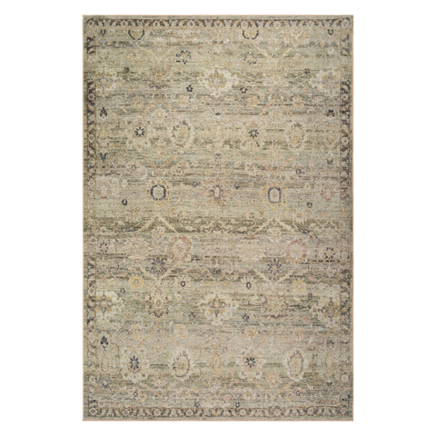 Isalyn Traditional Bordered Washable Rug | Green