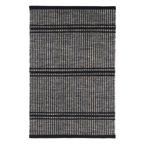 Malta Handwoven Wool Rug | Black