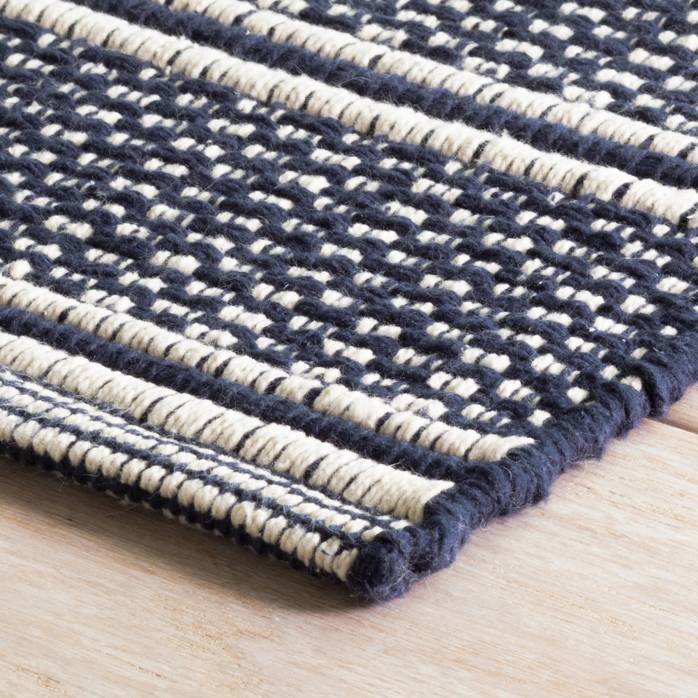 Archer Handwoven Cotton Rug | Navy