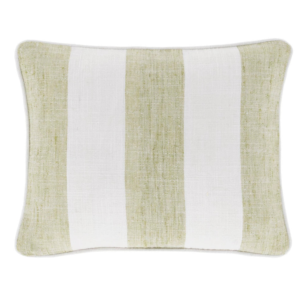 Awning Stripe Indoor/Outdoor Decorative Pillow Cover | Soft Green