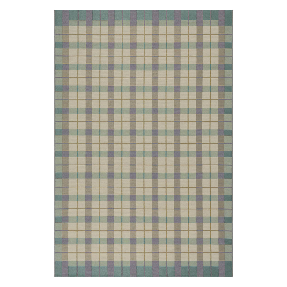 Sundara Modern Plaid Indoor/Outdoor Rug | Blue Multi