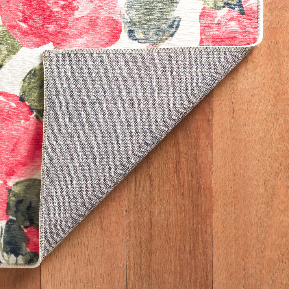 Pretty Peonies Machine Washable Rug | Multi