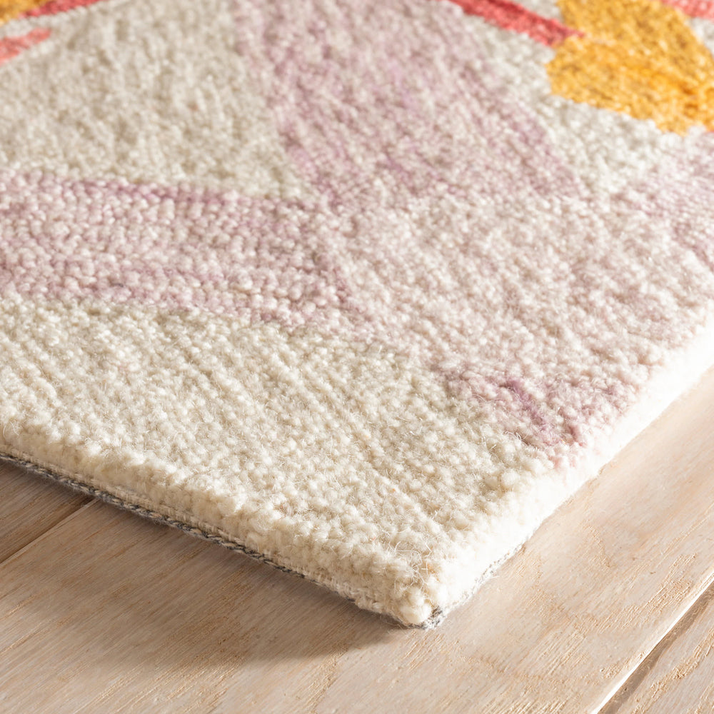 Lily Pad Hand Micro Hooked Wool Rug | Pink