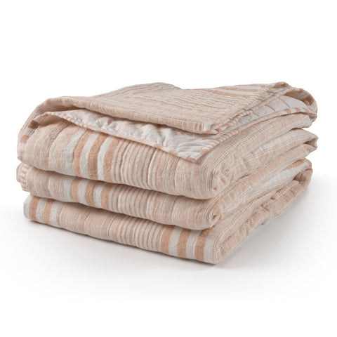 Carolina Stripe Quilt | Coral