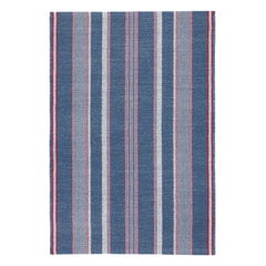 Camden Stripe Handwoven Cotton Rug | Denim