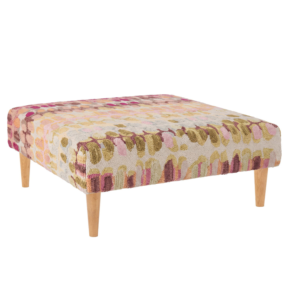 Paint Chip Rug Ottoman | Pastel