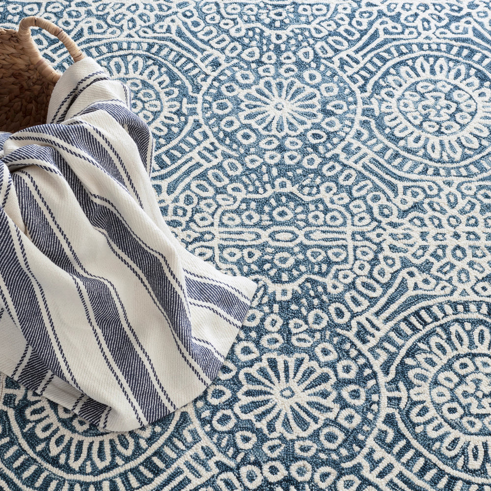 Temple Hand Micro Hooked Wool Rug | Ink