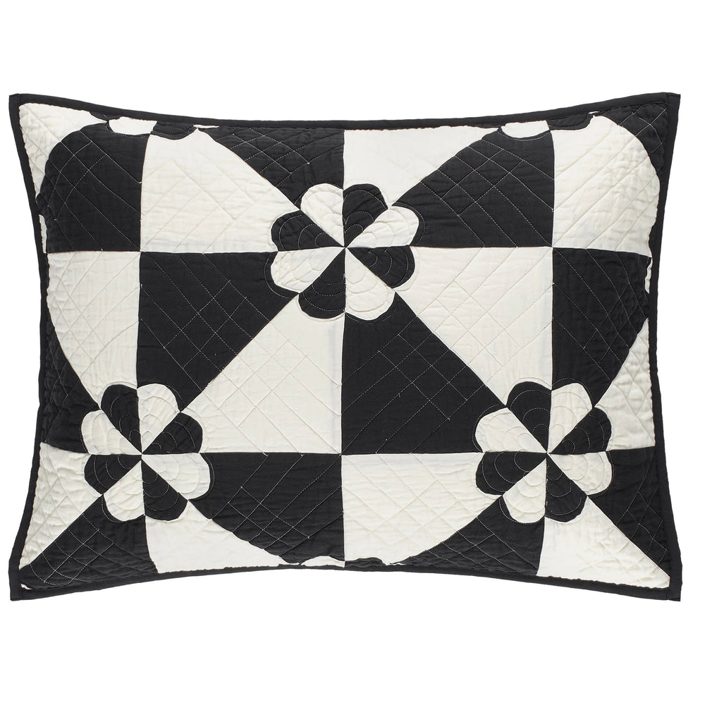 Sunny Side Quilted Sham | Black
