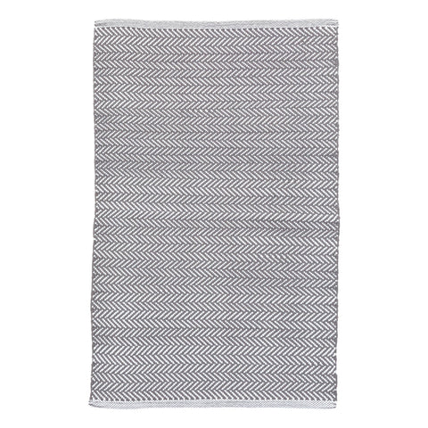 Herringbone Handwoven Indoor/Outdoor Rug | Shale/White