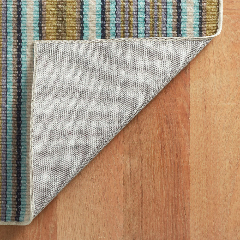 Treehouse Stripe Machine Washable Rug | Green