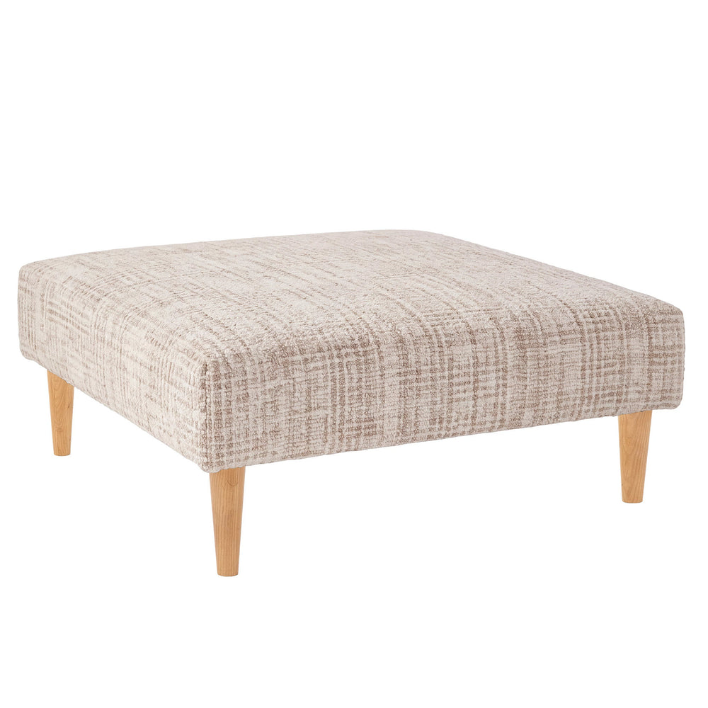 Crosshatch Rug Ottoman | Ivory