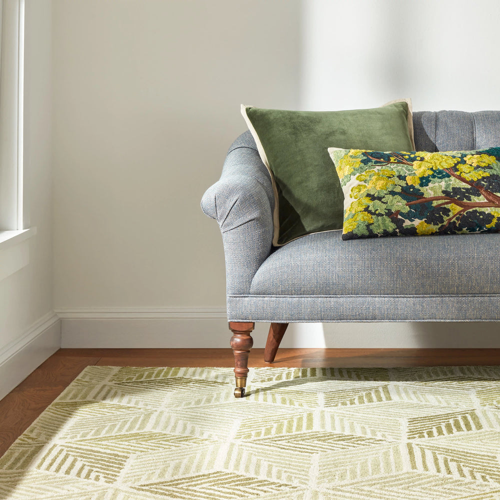 Terra Embroidered Decorative Pillow Cover | Green