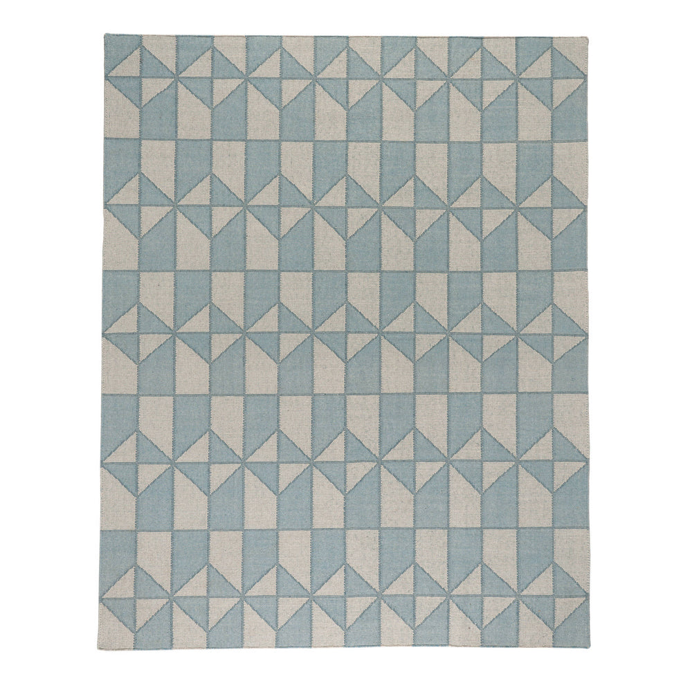 Ojai Hand Loom Knotted Cotton Rug | Blue