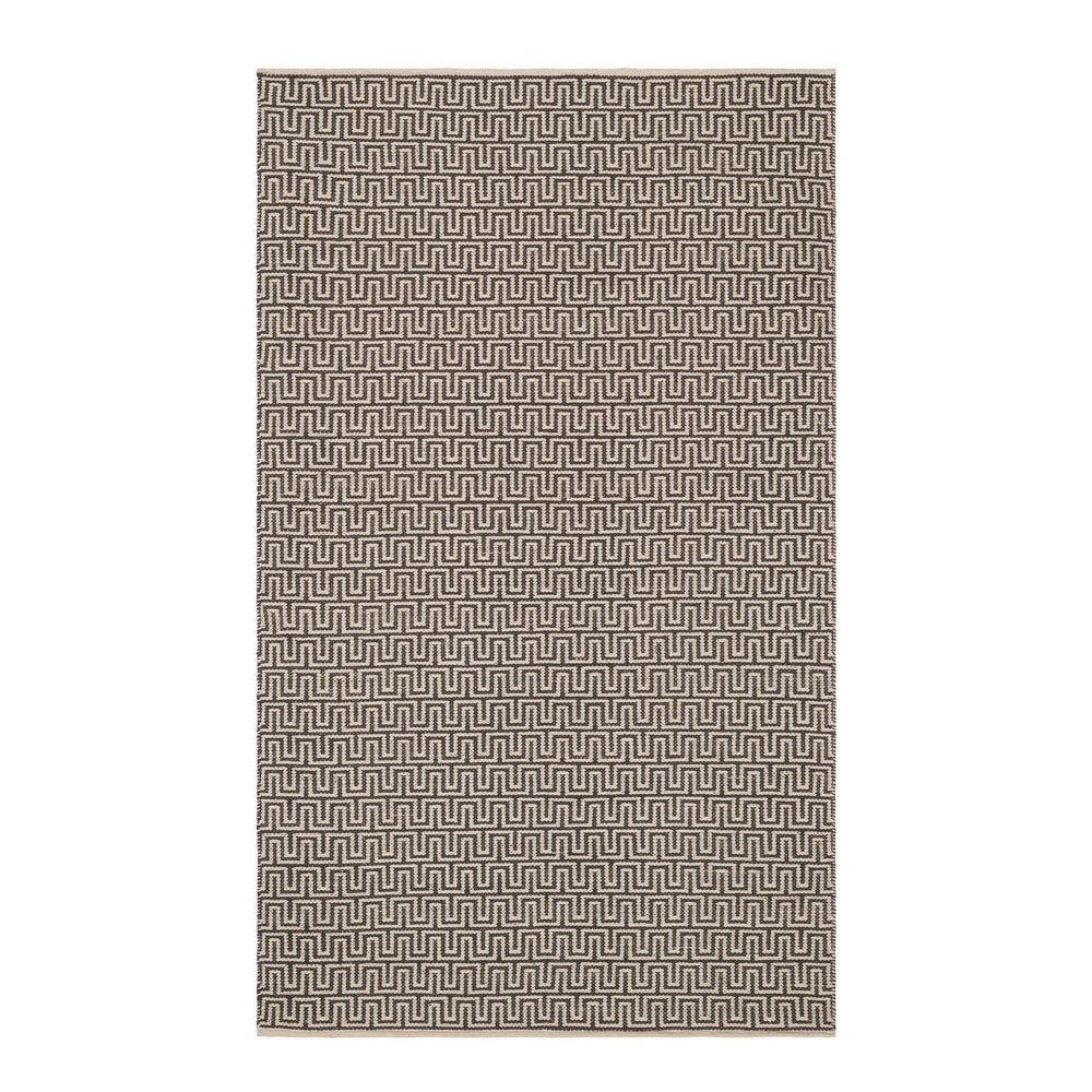 Zipper Handwoven Cotton Rug | Grey/Ivory