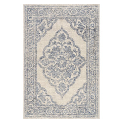 Istanbul Hand-Tufted Ornate Border Wool-Blend Rug | Dark Blue