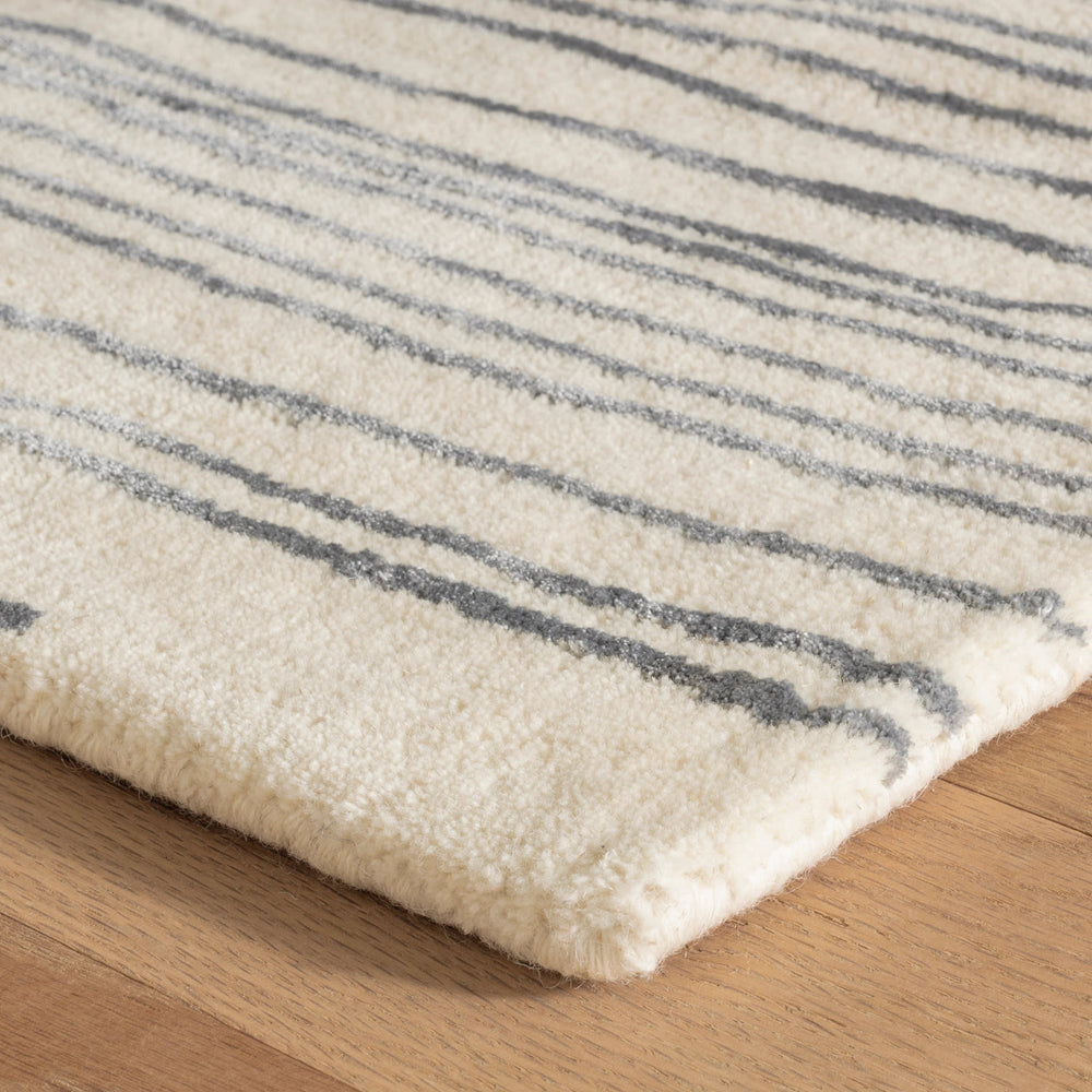 Striae Hand Tufted Wool Rug | Pewter Blue