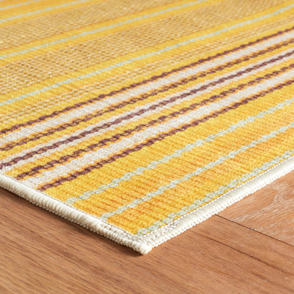 Sunflower Ticking Machine Washable Rug | Multicolor
