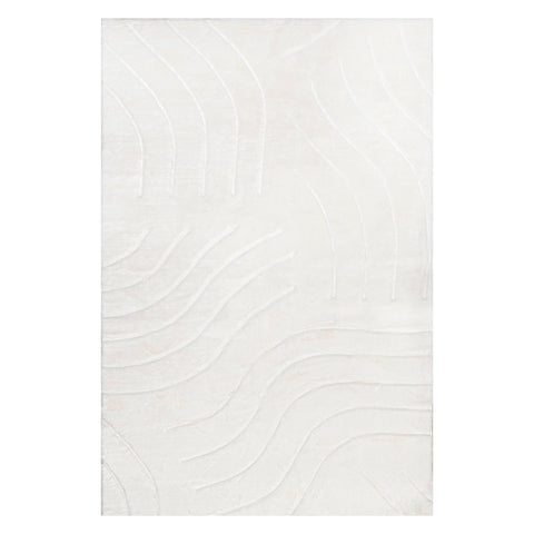 Frosted Waves Cloud Washable Rug | White