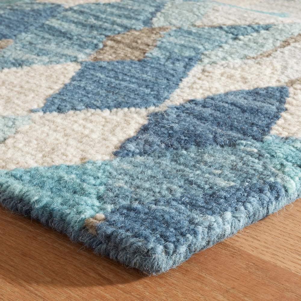 Deer Leap Hand Hooked Wool Rug | Blue