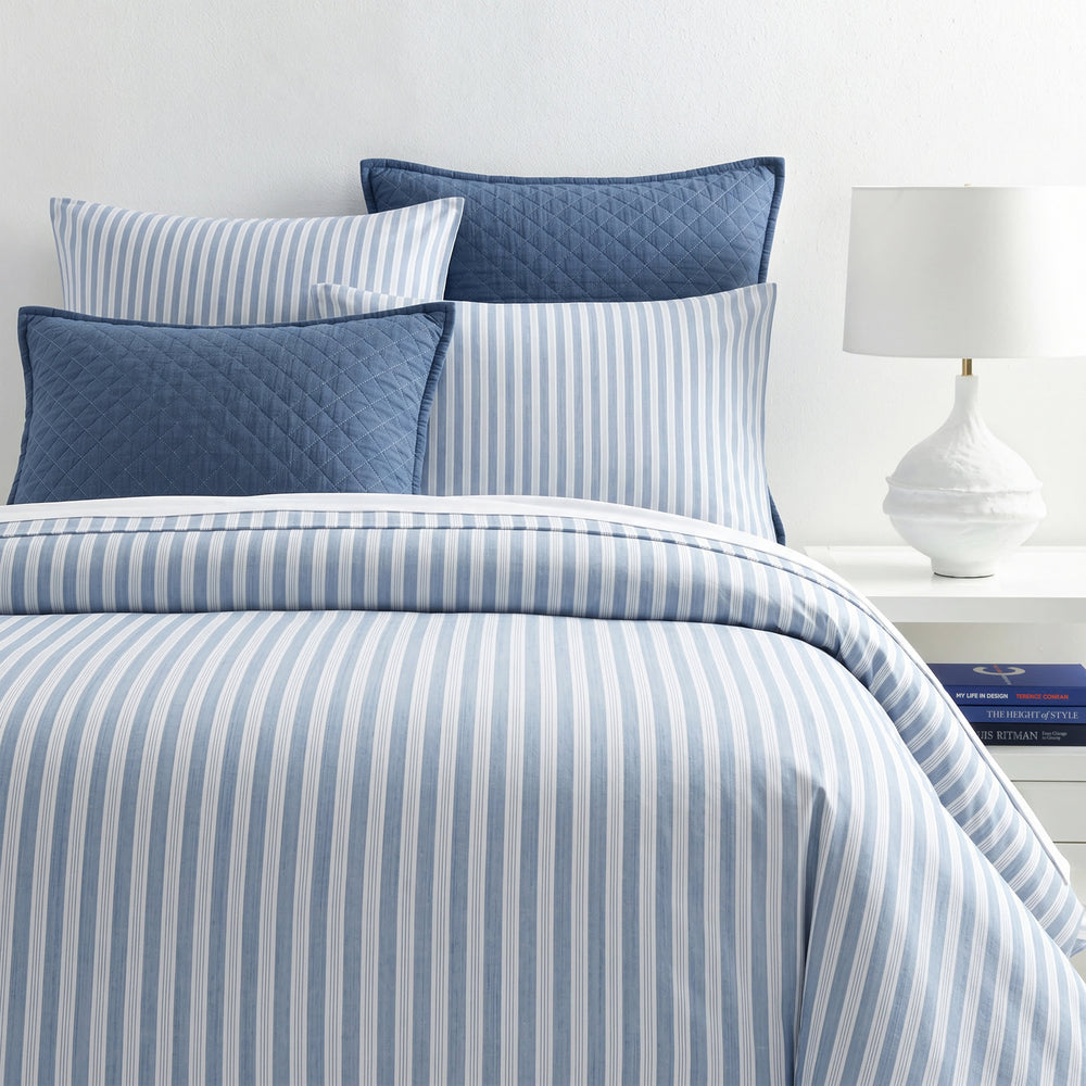 Simons Stripe Duvet Cover | French Blue