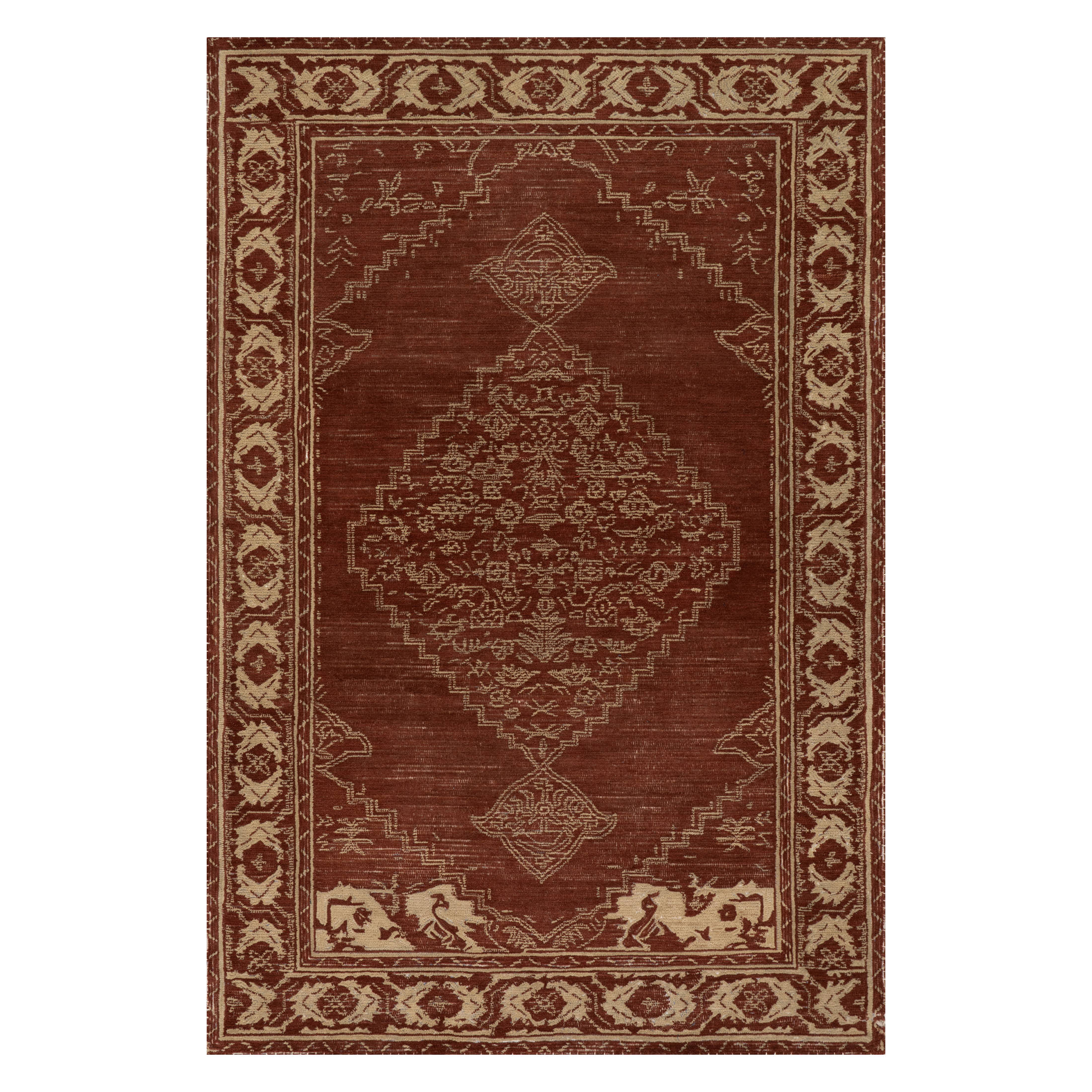 Quenl Vintage Handmade Wool Rug | Red – Annie Selke