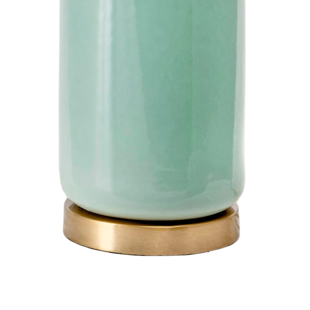 26-inch Glazed Ceramic Vase Table Lamp | Green