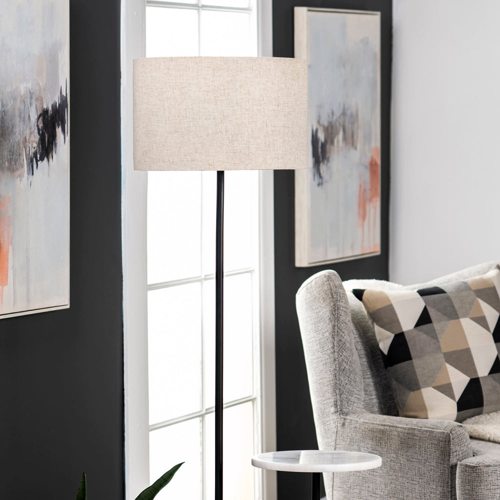 60-inch Iron Modern Shelf Floor Lamp | Black