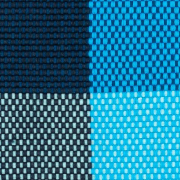 Happy Plaid Handwoven Indoor/Outdoor Rug Swatch | Blue