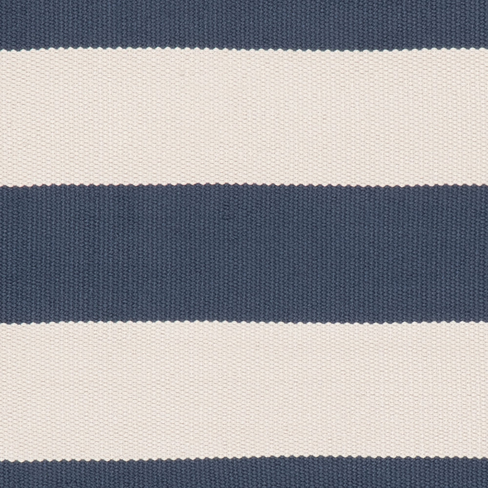 Banks Stripe Handwoven Indoor/Outdoor Rug Swatch | Navy